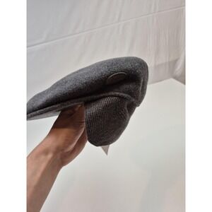 VTG Kangol Hat Flat Cap Fitted Mens L Gray Wool 504 Earlap Ear Flap Winter